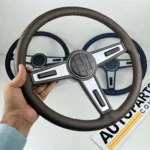 Hilux Pickup 1979 - 1983 3 spokes steering wheel leather stitched (3)