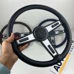 Hilux Pickup 1979 - 1983 3 spokes steering wheel leather stitched (4)