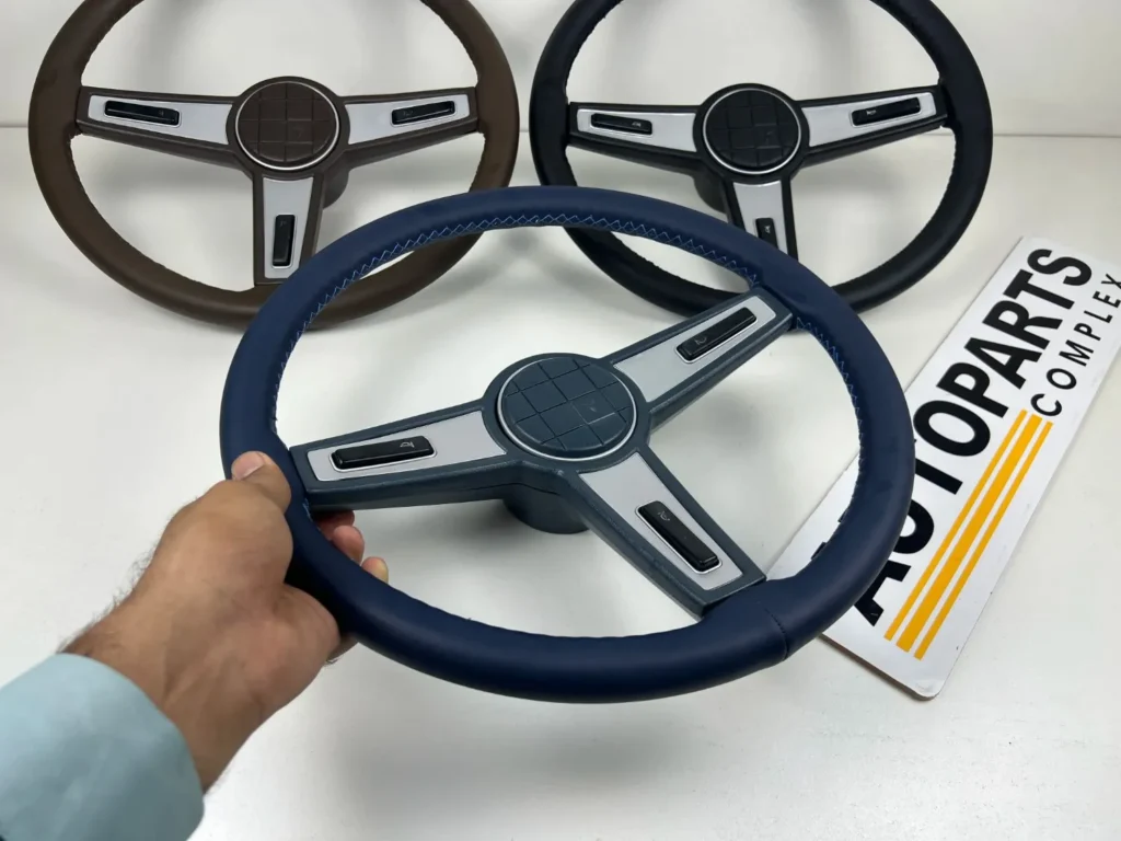 Hilux Pickup 1979 - 1983 3 spokes steering wheel leather stitched (5)