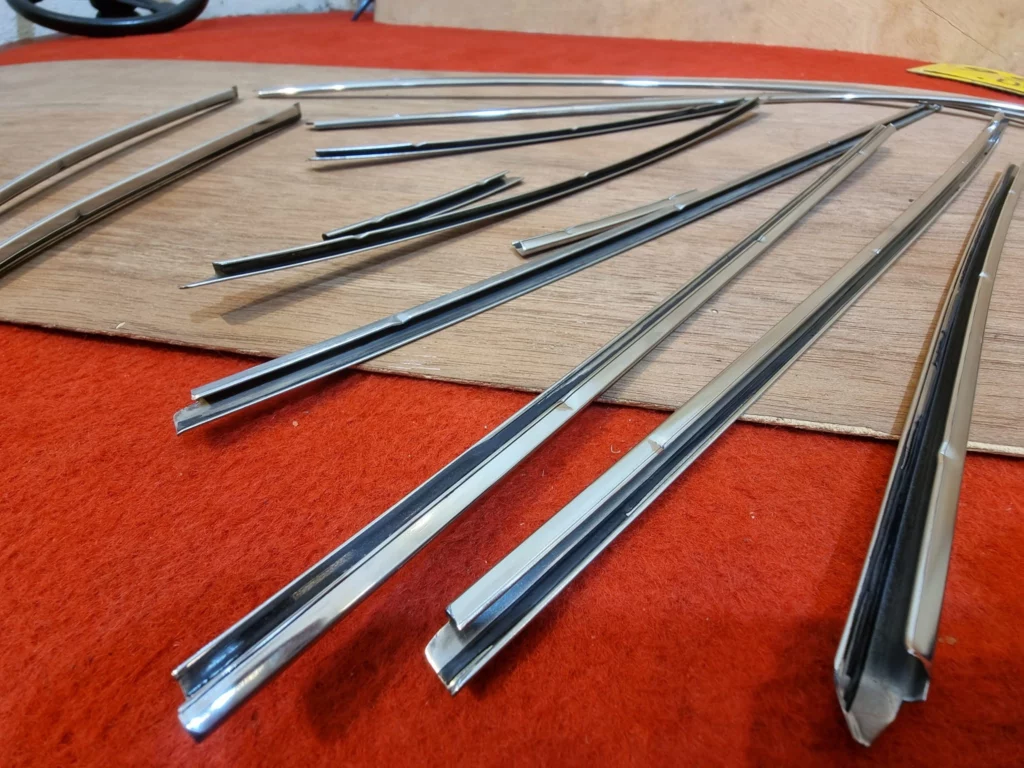 Corolla 1980-83 4-door sedan door pillar chrome trims OEM JDM 5