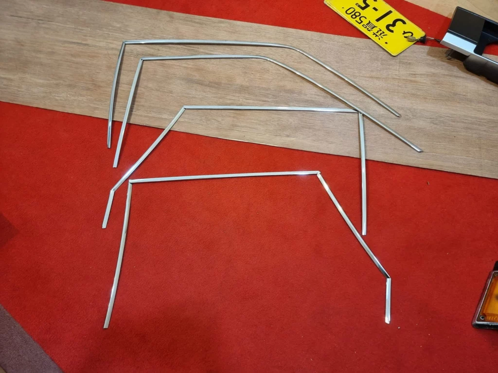 Corolla 1980-83 4-door sedan door pillar chrome trims OEM JDM 6