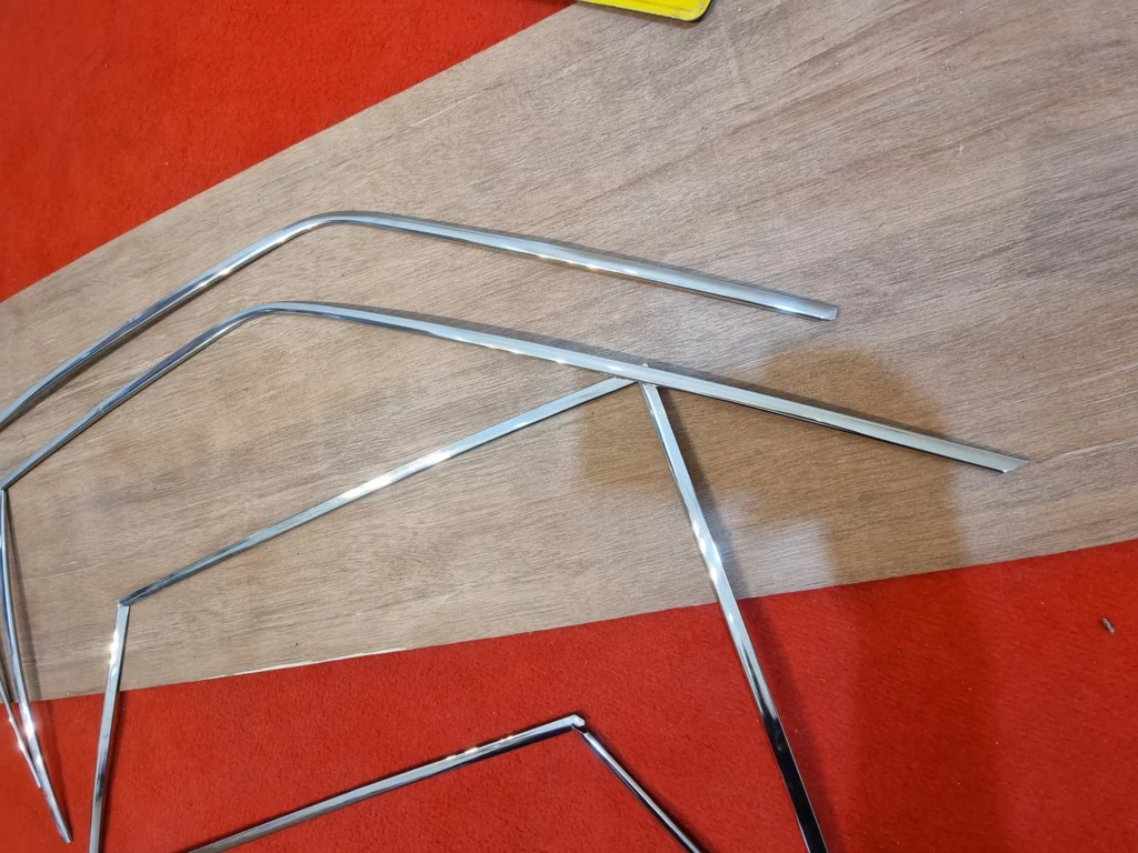 Corolla 1980-83 4-door sedan door pillar chrome trims OEM JDM 7