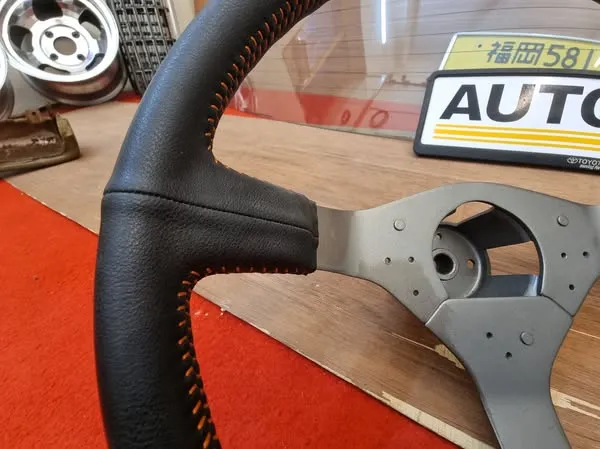 Ae86 steering wheel handle leather stitched refurbished 3