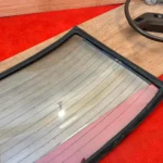 door sedan rear windshield with rubber seal and chrome trims 9