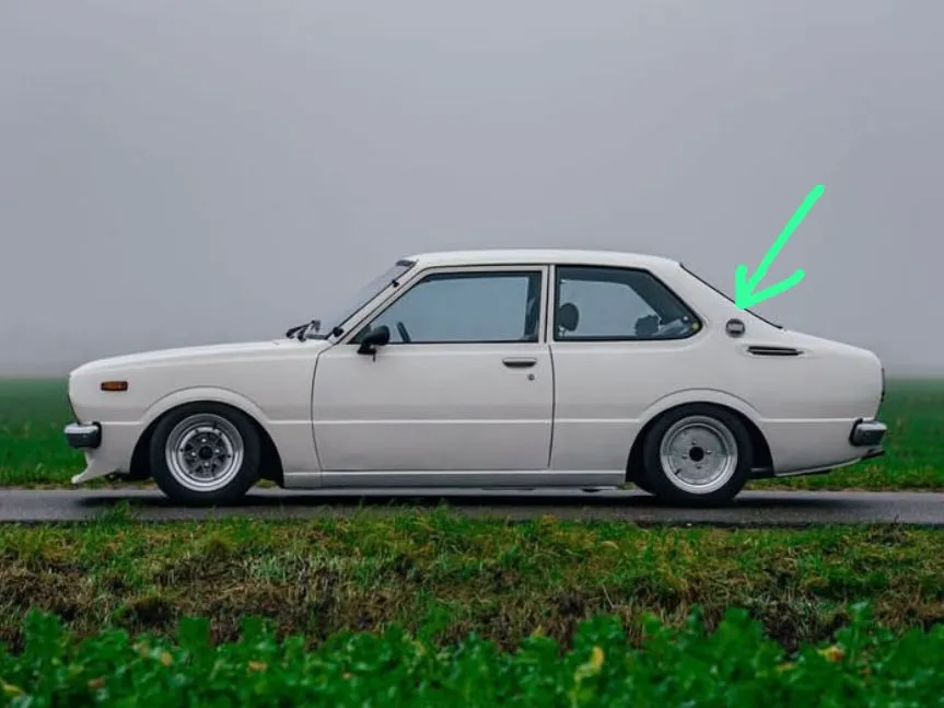 Corolla Ke30 1975 - 1979 Fuel cap collar trim in mint condition5