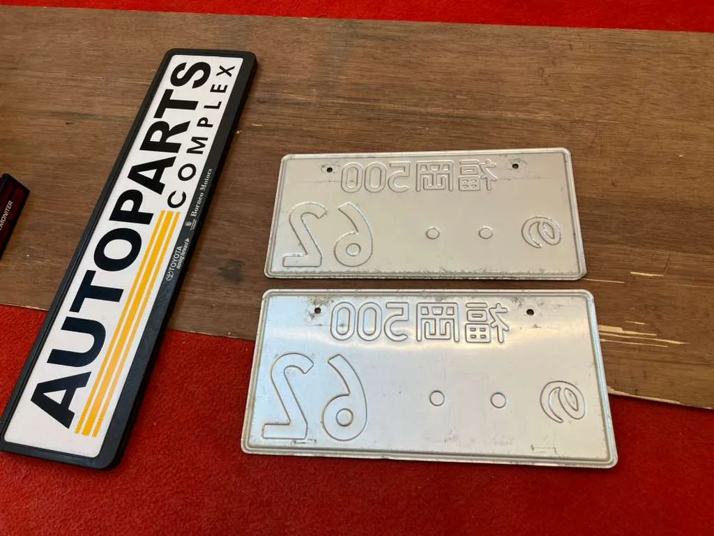 Original Japan uncut license plates number 62 6