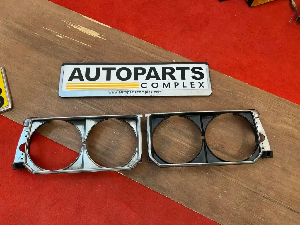 Corolla 1980 GT chrome headlight bezels OEM (2)