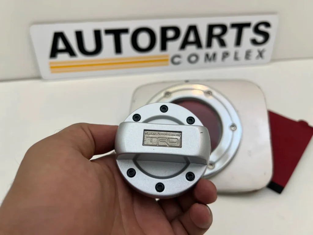 Ae101 Ae100 Corolla JDM style modified fuel filler door with silver TRD cap (4)