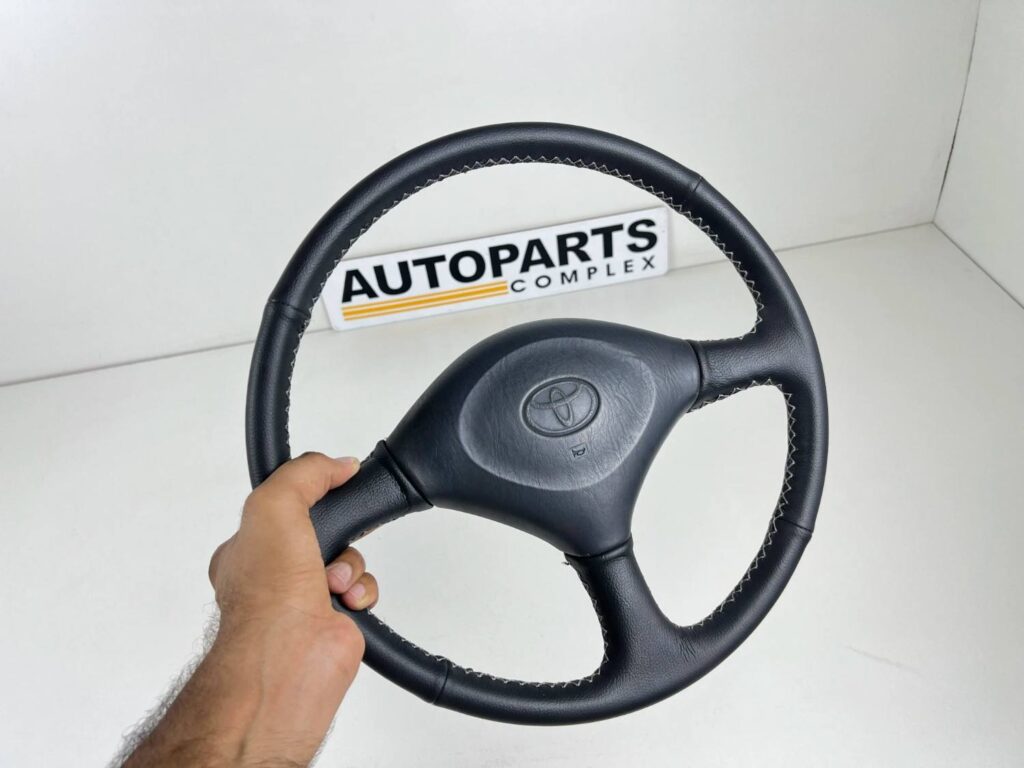 Toyota AE101 Corolla GT Levin OEM Black Leather Steering Wheel (2)