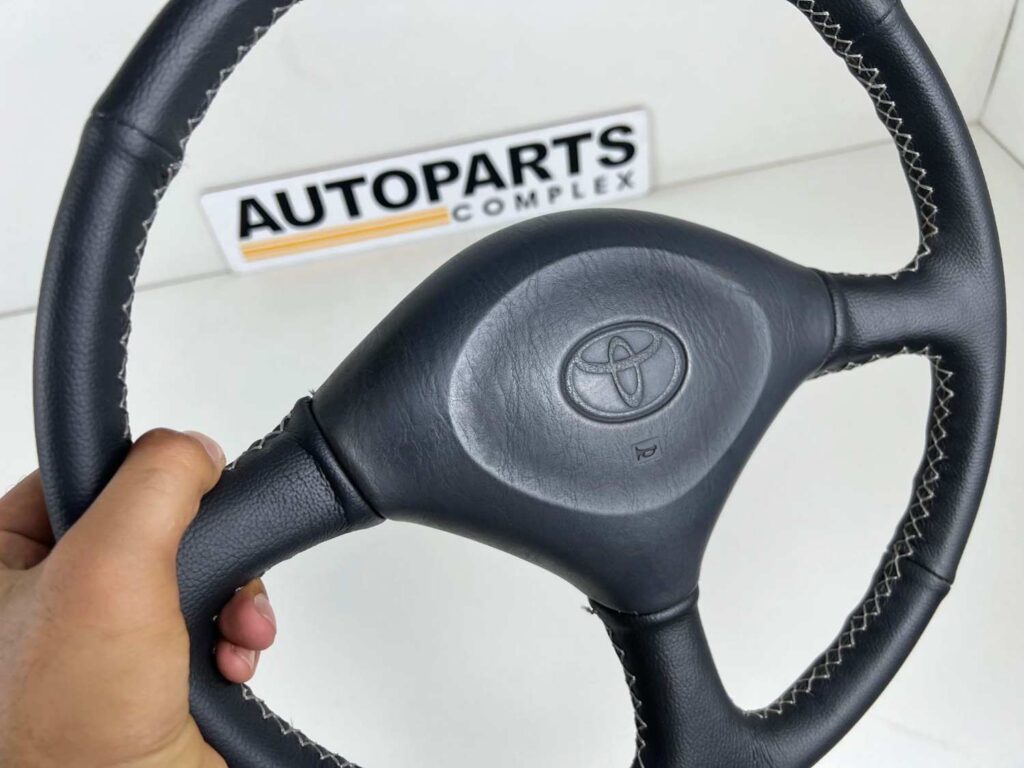 Toyota AE101 Corolla GT Levin OEM Black Leather Steering Wheel (3)
