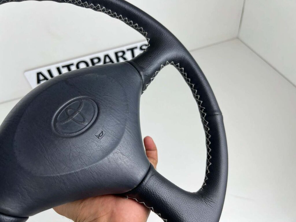 Toyota AE101 Corolla GT Levin OEM Black Leather Steering Wheel (5)