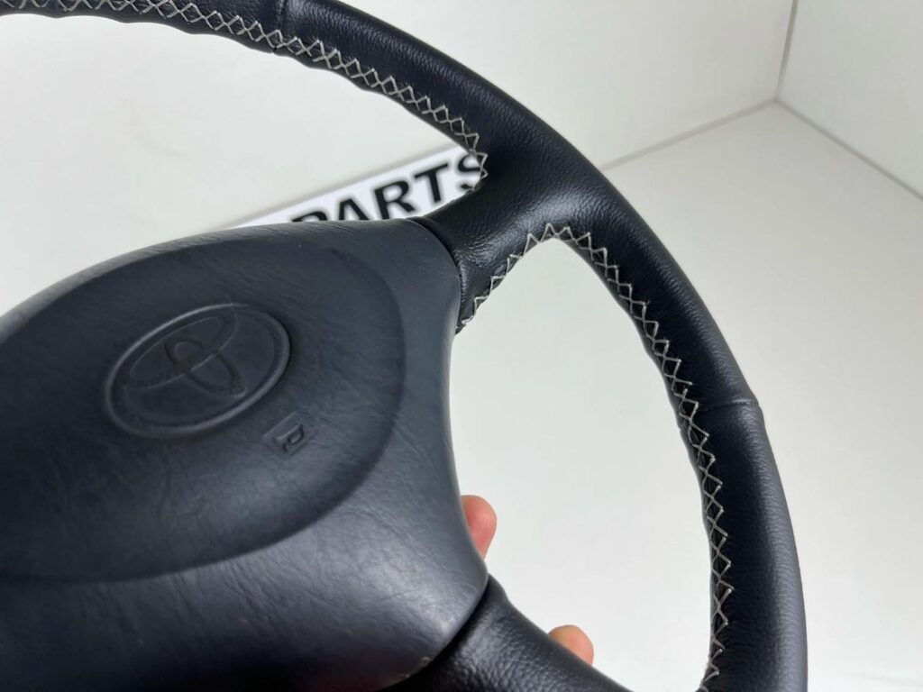 Toyota AE101 Corolla GT Levin OEM Black Leather Steering Wheel (7)
