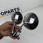 Classic chrome metal side view mirrors (3)