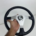 Authentic Nardi Gara 30 Steering Wheel – Freshly Re-Stitched Black Leather with Satin Silver Spokes (360mm) (14)