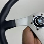 Authentic Nardi Gara 30 Steering Wheel – Freshly Re-Stitched Black Leather with Satin Silver Spokes (360mm) (5)