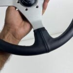 Authentic Nardi Gara 30 Steering Wheel – Freshly Re-Stitched Black Leather with Satin Silver Spokes (360mm) (8)