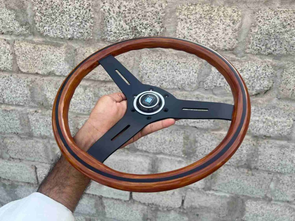 Authentic Vintage Nardi Classic Mahogany Wood Steering Wheel – Black Spokes (10)