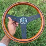 Authentic Vintage Nardi Classic Mahogany Wood Steering Wheel – Black Spokes (3)