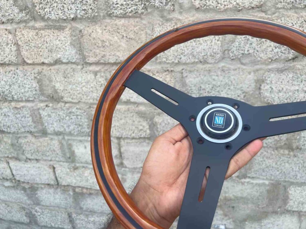 Authentic Vintage Nardi Classic Mahogany Wood Steering Wheel – Black Spokes (5)
