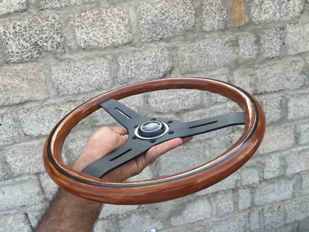 Authentic Vintage Nardi Classic Mahogany Wood Steering Wheel – Black Spokes (7)