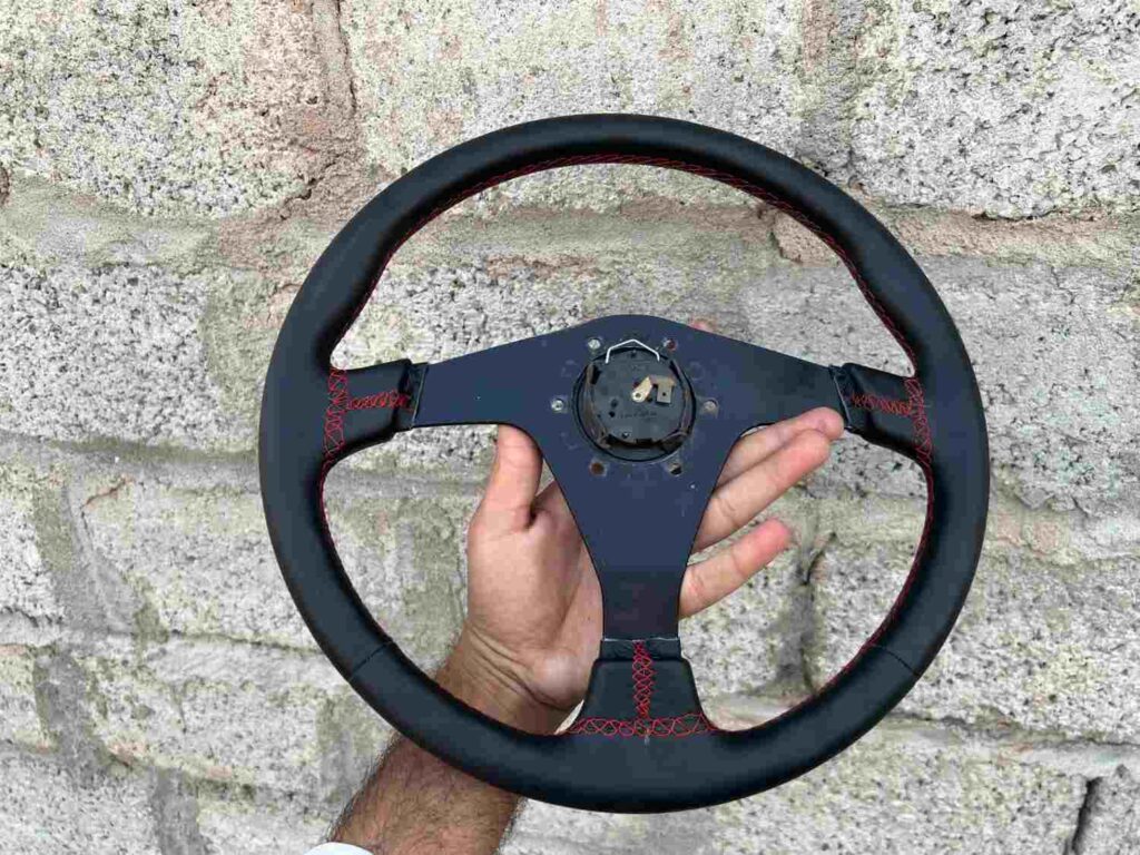 Authentic all black Nardi Gara 3 Steering Wheel – Re-Stitched Black Leather (360mm) (1)