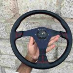 Authentic all black Nardi Gara 3 Steering Wheel – Re-Stitched Black Leather (360mm) (1)