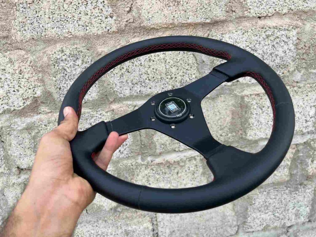 Authentic all black Nardi Gara 3 Steering Wheel – Re-Stitched Black Leather (360mm) (10)