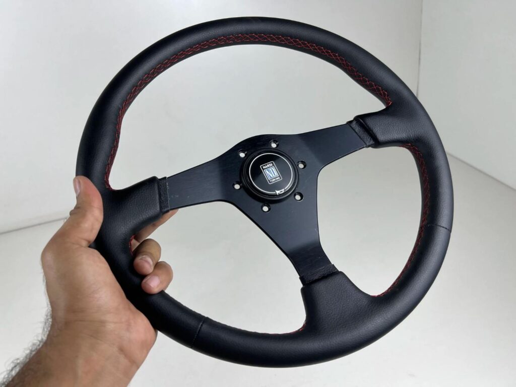 Authentic all black Nardi Gara 3 Steering Wheel – Re-Stitched Black Leather (360mm) (2)