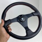Authentic all black Nardi Gara 3 Steering Wheel – Re-Stitched Black Leather (360mm) (2)