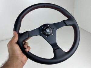 Authentic all black Nardi Gara 3 Steering Wheel – Re-Stitched Black Leather (360mm) (2)