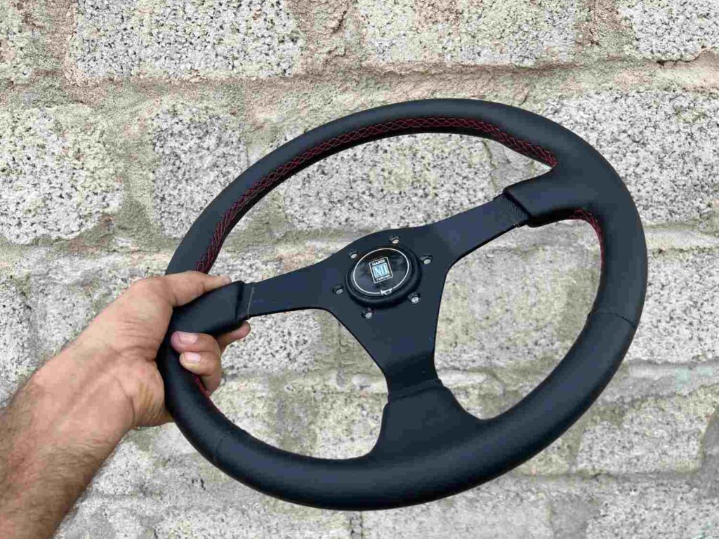 Authentic all black Nardi Gara 3 Steering Wheel – Re-Stitched Black Leather (360mm) (4)