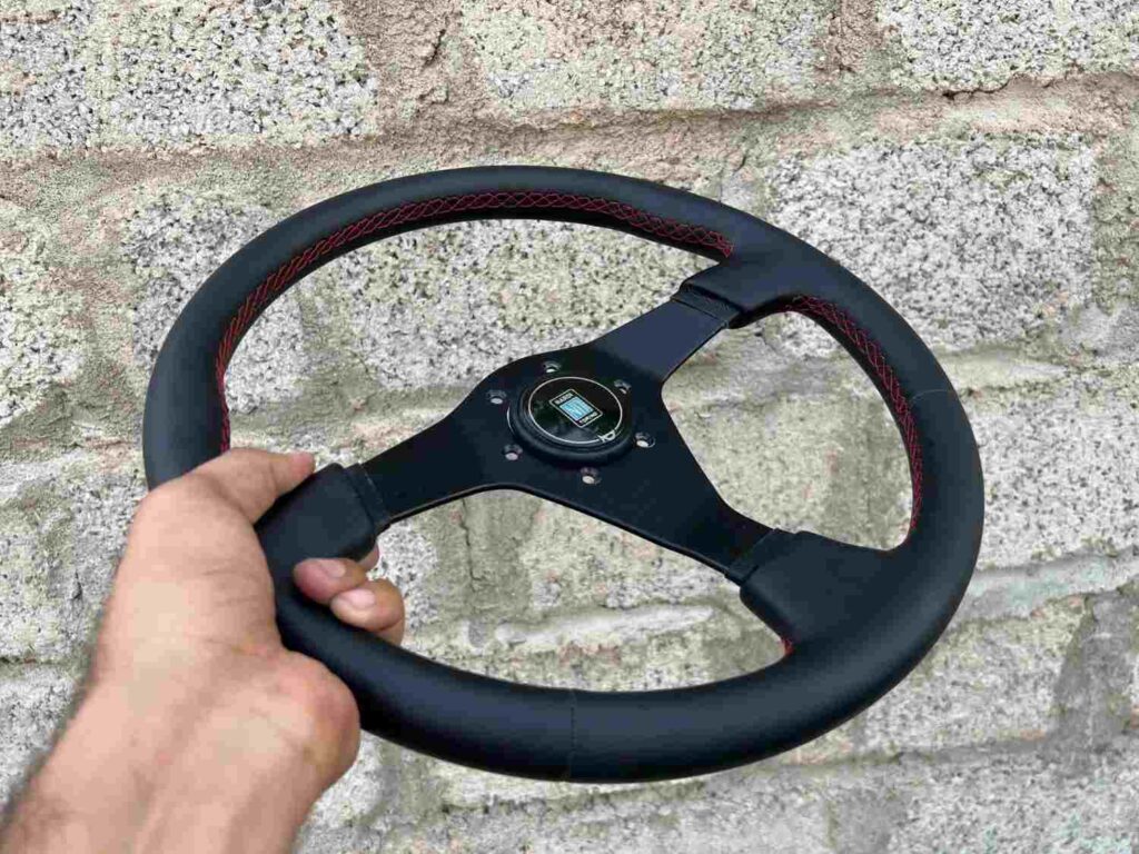 Authentic all black Nardi Gara 3 Steering Wheel – Re-Stitched Black Leather (360mm) (5)