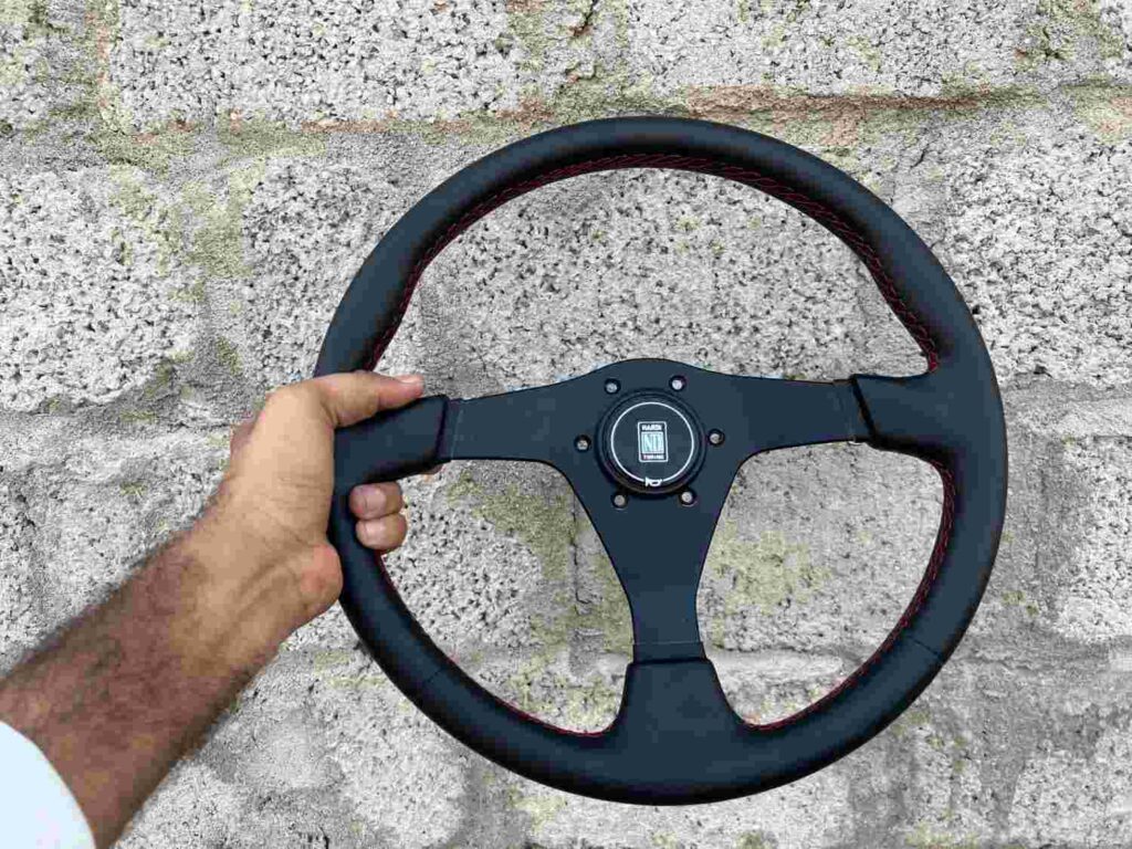 Authentic all black Nardi Gara 3 Steering Wheel – Re-Stitched Black Leather (360mm) (6)