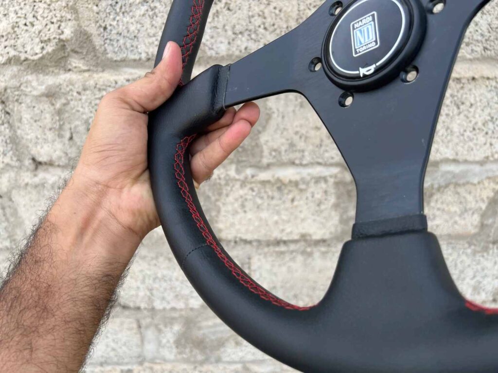 Authentic all black Nardi Gara 3 Steering Wheel – Re-Stitched Black Leather (360mm) (9)