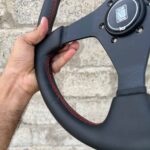 Authentic all black Nardi Gara 3 Steering Wheel – Re-Stitched Black Leather (360mm) (9)