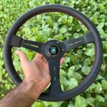 Nardi 360mm Re-leather stitched all black with red stitch thread (11)