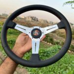 Nardi 360mm perforated leather with polished spokes for Toyota (2)
