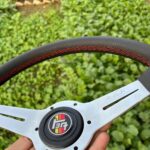 Nardi 360mm perforated leather with polished spokes for Toyota (4)
