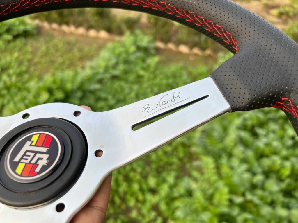 Nardi 360mm perforated leather with polished spokes for Toyota (8)