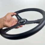 Nardi classic black leather stitched 360mm (1)