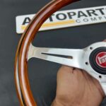 Nardi classic wooden 365mm with red Toyota horn button (1)