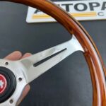 Nardi classic wooden 365mm with red Toyota horn button (11)