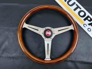 Nardi classic wooden 365mm with red Toyota horn button (2)