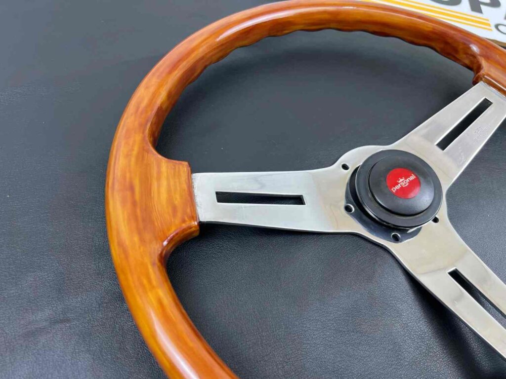 Vintage personal Collaudo Executive 390mm wooden steering wheel (8)